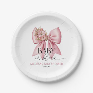 Baby in Bloom Pink Blumenknecht Baby Dusche Pappteller