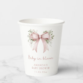 Baby in Bloom Pink Bow Babydusche Pappbecher