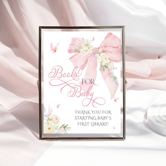 Baby in Bloom Pink Bow Blumenbücher für Baby Poster (Von Creator hochgeladen)