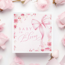 Baby in Bloom Pink  Bow Napkins  Serviette