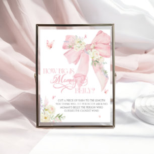 Baby in Bloom Pink Bow Wie groß ist Mama's Bauch Poster