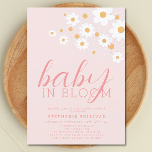 Baby in Bloom Pink Daisy Baby Shower Einladung