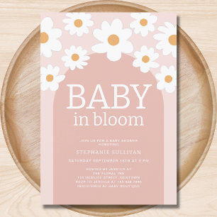 Baby in Bloom Pink Daisy Baby Shower Einladung