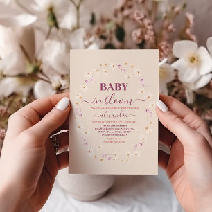 Baby in Bloom Pink Daisy Baby Shower Einladung