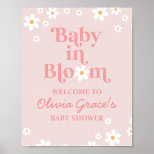 Baby in Bloom Pink Daisy Dusche Willkommen Poster