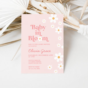 Baby in Bloom Pink Daisy Kinderdusche Einladung