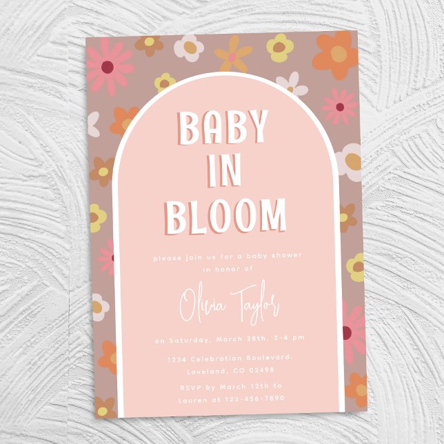 Baby in Bloom Pink Girl Babydusche Einladung (Von Creator hochgeladen)