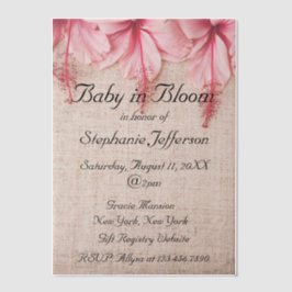 Baby in Bloom Pink Linen Florals Baby Dusche