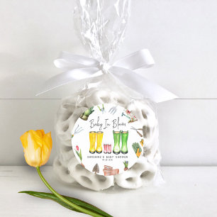 Baby in Bloom Pink Rain Boots Garden Baby Dusche Runder Aufkleber