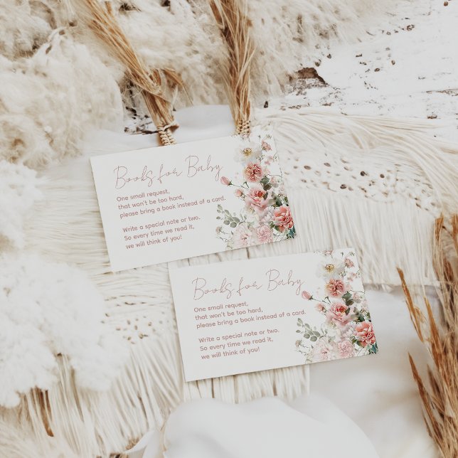 Baby in Bloom Pink Roses Floral Girl Babydusche Begleitkarte (Von Creator hochgeladen)