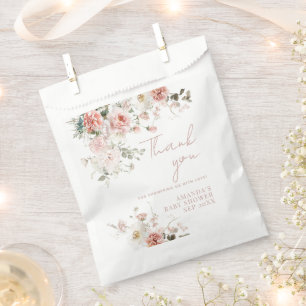 Baby in Bloom Pink Roses Floral Girl Babydusche Geschenktütchen