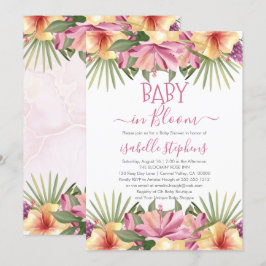 Baby in Bloom Pink Tropical Floral Baby Dusche Inv Einladung