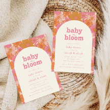 Baby in Bloom Retro Rosa Blumenbogen |