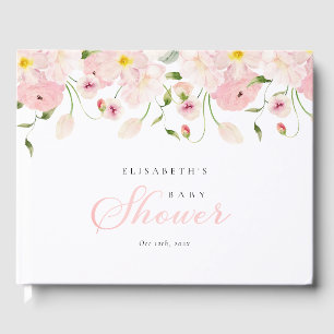 Baby in Bloom Rosa Babyparty Gästebuch