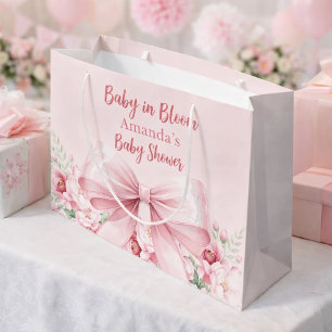 Baby in Bloom rosa Bogen Blumendusche Große Geschenktüte