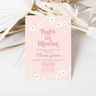 Baby in Bloom Rosa Margerite Baby Shower Einladung