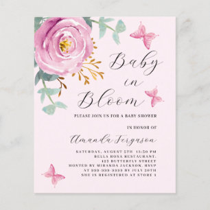 Baby in Bloom rosa Rosa Schmetterling Baby Dusche