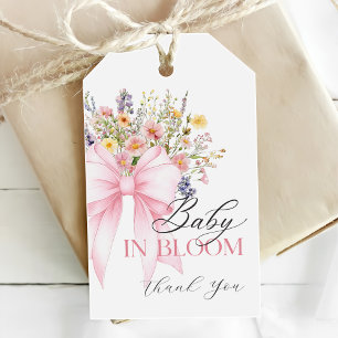 Baby In Bloom Rosa Schleife Baby Shower Geschenkan Geschenkanhänger