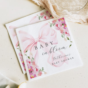 Baby in Bloom Rosa Schleife Serviette