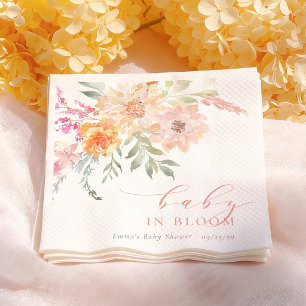 Baby In Bloom Rosafarbenes Blumen-Mädchen-Baby-Par Serviette