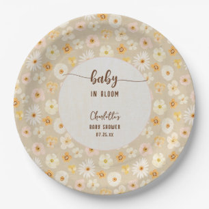Baby in Bloom Rustikal gepresste Blume Kinderdusch Pappteller