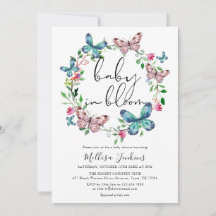 Baby In Bloom Schmetterling Florale Babyparty Einladung