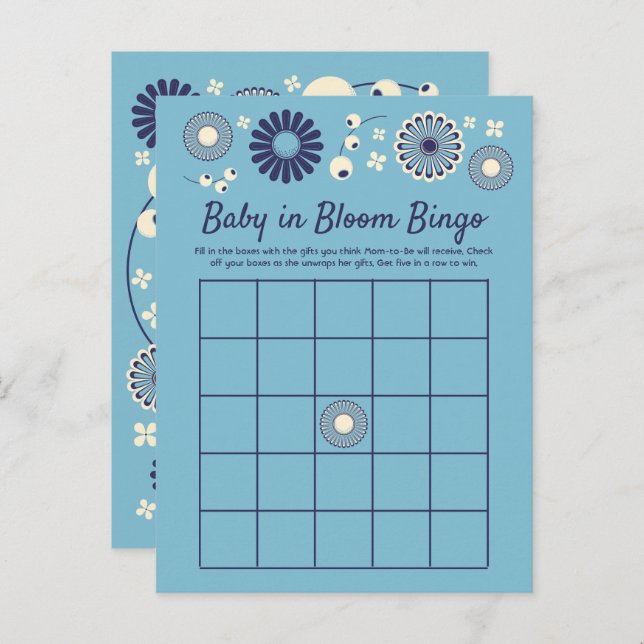 Baby in Bloom Shower Bingo Spielkarten Ankündigungspostkarte (Vorne/Hinten)
