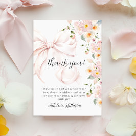 Baby in Bloom Soft Pink Bow Kinderdusche Einladung
