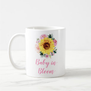 Baby in Bloom Sonnenblume Rosa Blumenkaffee Tasse