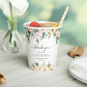 Baby in Bloom   Sonnige Baby-Florale Shower Pappbecher