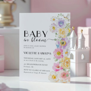 Baby in Bloom Spring Blossom Floral Baby Dusche Einladung