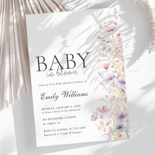 Baby in Bloom Spring Blume Kinderdusche Einladung