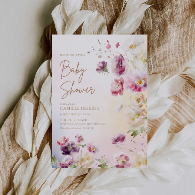 Baby in Bloom Spring Floral Baby Dusche Einladung (Von Creator hochgeladen)