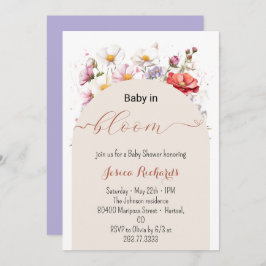 Baby in Bloom Spring Summer Floral Baby Dusche Einladung