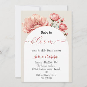 Baby in Bloom Spring Summer Floral Baby Dusche Einladung