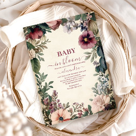 Baby in Bloom Spring Wildblume Babydusche Einladung