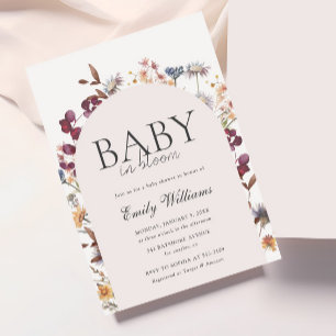 Baby in Bloom Spring Wildblume Babydusche Einladung