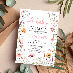 Baby in Bloom Spring Wildblume Bloral Baby Dusche Einladung