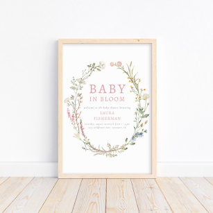 Baby in Bloom Spring Wildblume Willkommenspender Poster