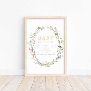 Baby in Bloom Spring Wildblume Willkommenspender Poster