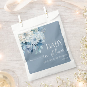 Baby In Bloom Staubblau Florales Babyshower Geschenktütchen