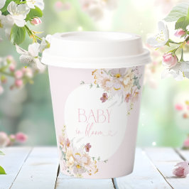 Baby in Bloom Stilvolle Blütenpink Babydusche Pappbecher