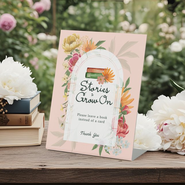 Baby in Bloom Summer Floral Garden Books for Baby Sockelschild (Baby in Bloom Summer Floral Garden Books for Baby Pedestal Sign)
