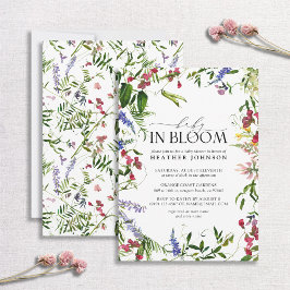 Baby in Bloom Summer Wildblume Babydusche Einladung