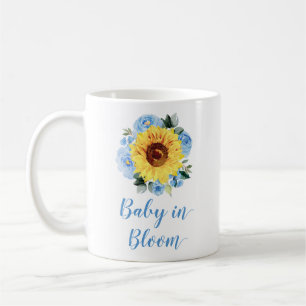Baby in Bloom Sunflower Dusty Blue Floral Kaffeetasse