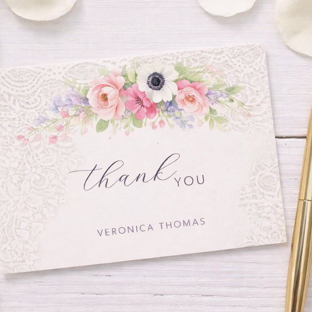 Baby in Bloom Sweet Floral Baby Shower Dankeskarte (Von Creator hochgeladen)