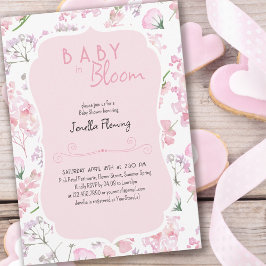 Baby in Bloom Sweet Pink Floral Baby Shower Einladung