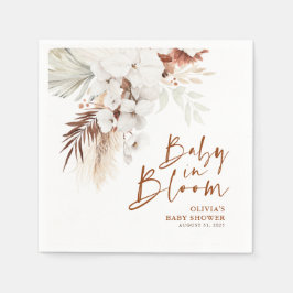 Baby in Bloom Terracotta White Floral Baby Dusche Serviette