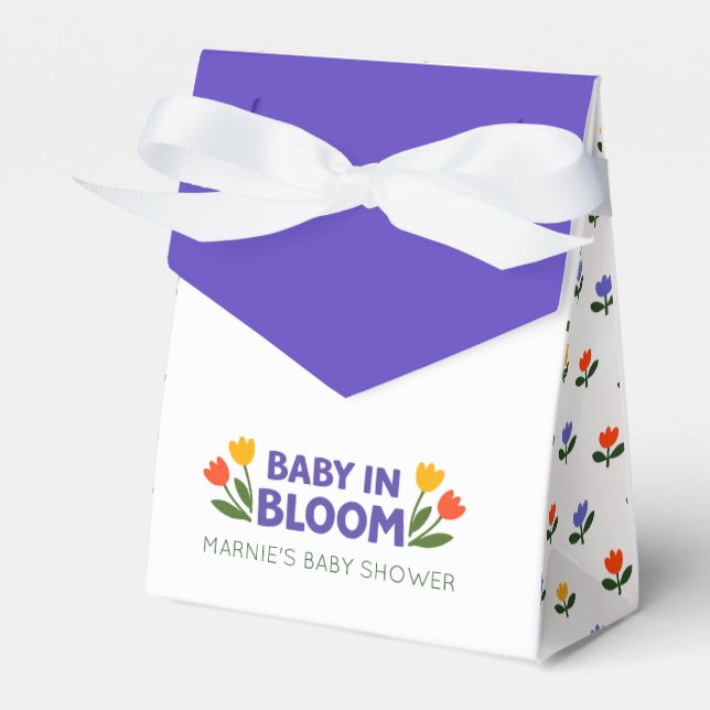 Baby in Bloom! Tulip Floral Garden Baby Shower Geschenkschachtel (Vorderseite)