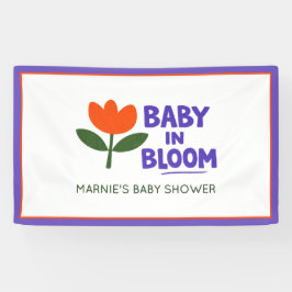 Baby in Bloom Tulip Trendy Modern Baby Shower Napk Banner
